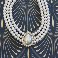 Kolia z pereł vintage, costume jewellery